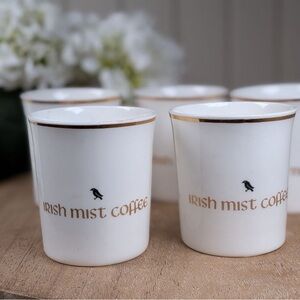 Royal Tara Irish Mist Coffee Mugs Set of 5 Fine Bone China Gold Gilt Ireland VTG